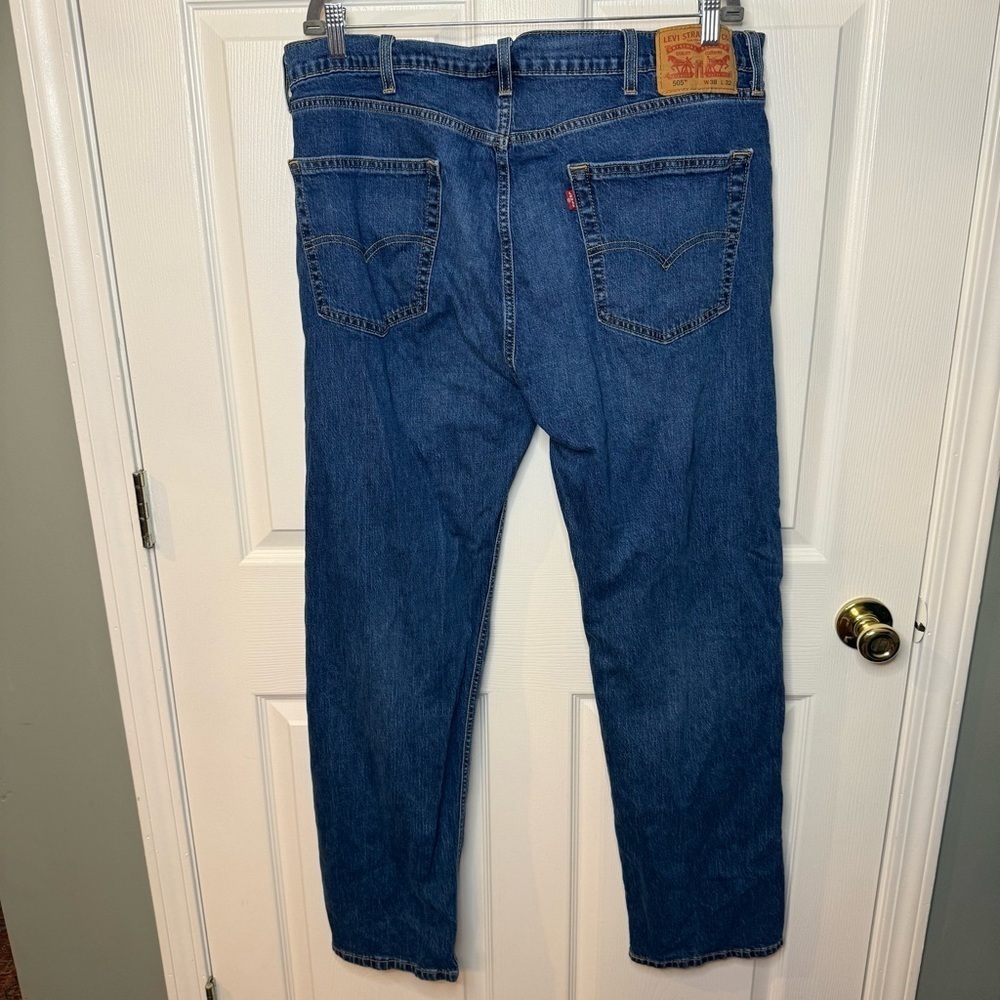 Levi’s 505 Men's Blue Denim Jeans Size 38 Waist 32 Length GUC - Picture 4 of 6